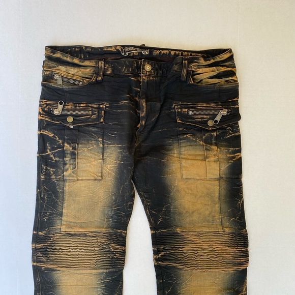 New ROBINS JEAN Slim Straight Biker Jeans SZ 42 - Picture 6 of 12